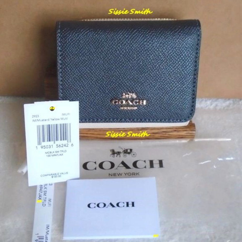 NWT Coach Small Tri Fold Wallet in Colorblock